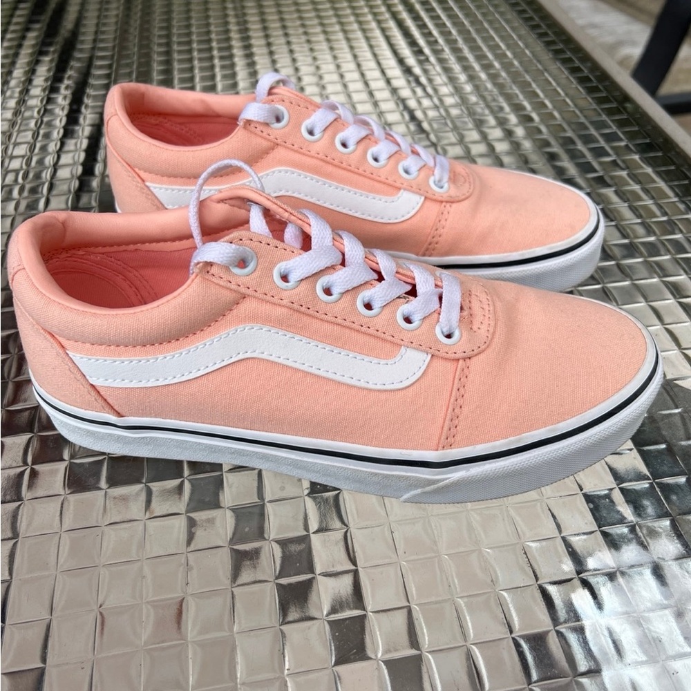 Vans Peach and White Women's Sneakers